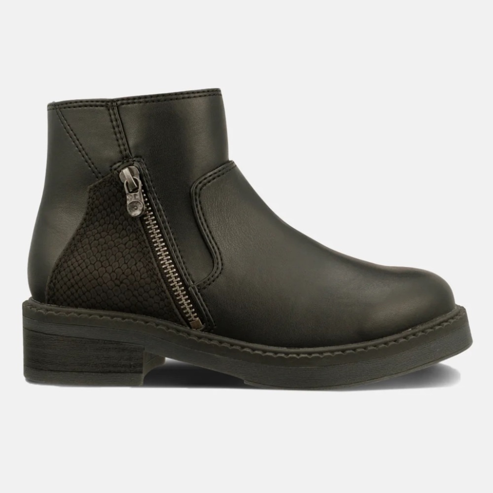 Blowfish Malibu Vienna boot vegan zipper stacked heel black size 8